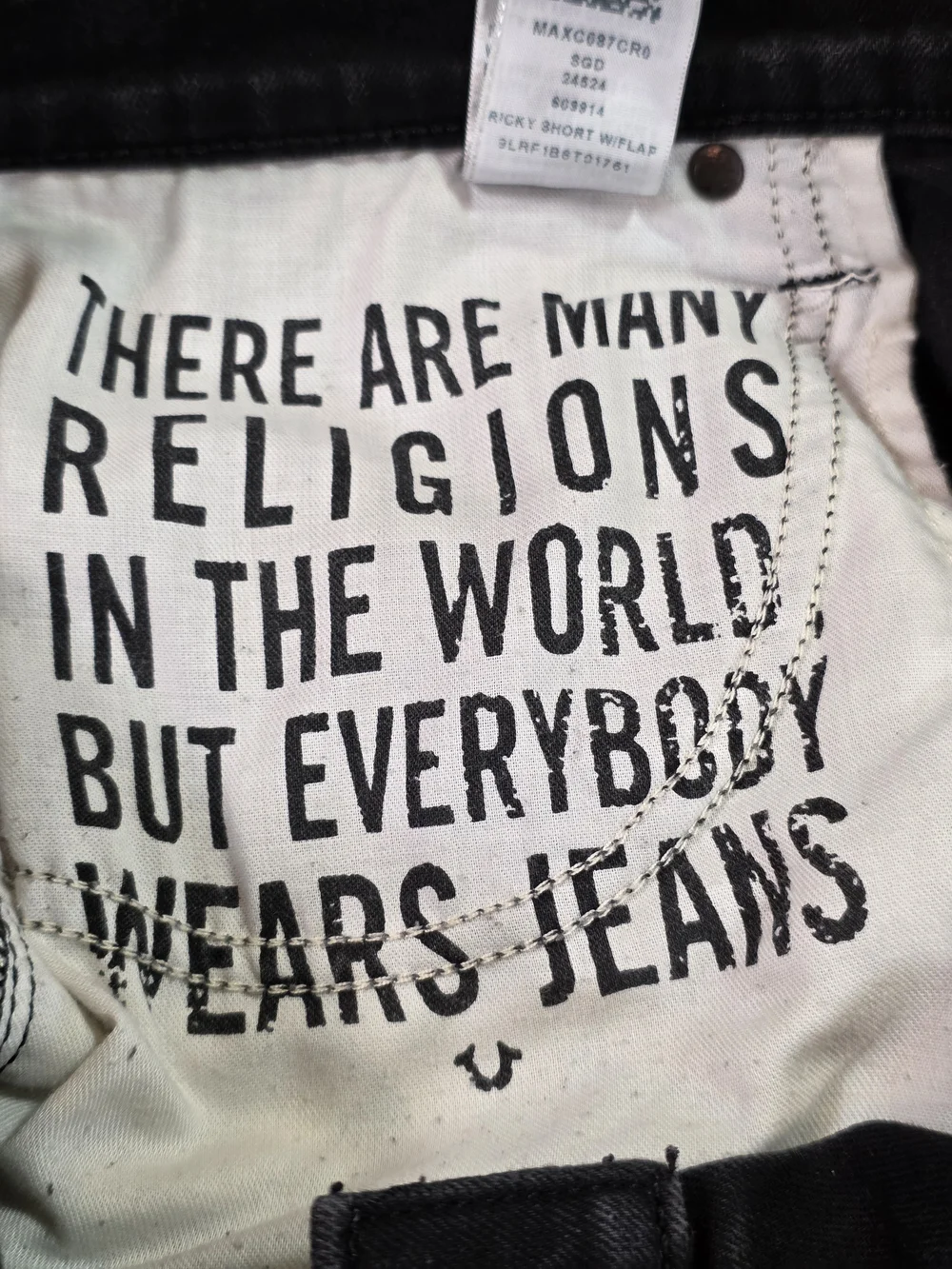 True Religion Black Men's Denim Jean Shorts 36